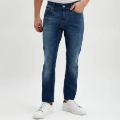 7 For All Mankind Dark Blue Ronnie Comfort Luxe Skinny Stretch Jeans