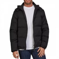 Hooded Puffer Jacket Black