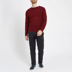 Burgundy Round Neck Cashmere Jumper -Schmuddelwedda 17856277 3