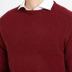 Burgundy Round Neck Cashmere Jumper -Schmuddelwedda 17856277 4