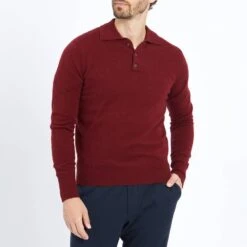 Burgundy Polo Cashmere Jumper