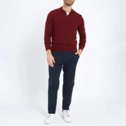 Burgundy Polo Cashmere Jumper -Schmuddelwedda 17856292 3