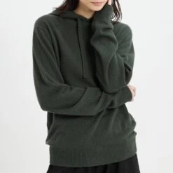 Khaki Leo Cashmere Hoodie