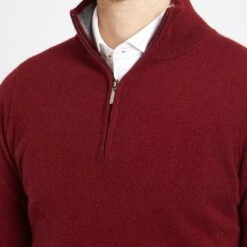 Malbec Half Zip Contrast Collar Cashmere Jumper -Schmuddelwedda 17860866 4