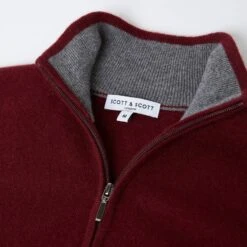 Malbec Half Zip Contrast Collar Cashmere Jumper -Schmuddelwedda 17860866 5