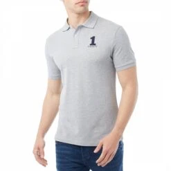 Hackett London Grey New Classic Slim Cotton Polo