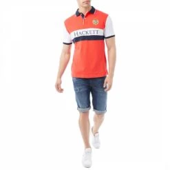 Hackett London Red Chest Logo Cotton Polo Shirt -Schmuddelwedda 17879191 3