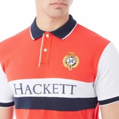 Hackett London Red Chest Logo Cotton Polo Shirt -Schmuddelwedda 17879191 4