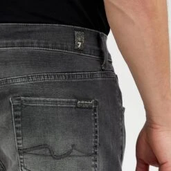 7 For All Mankind Washed Black Slimmy Tapered Comfort Stretch Jeans -Schmuddelwedda 17893909 4