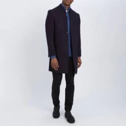 Navy Clemont Wool Blend Coat -Schmuddelwedda 17896707 3