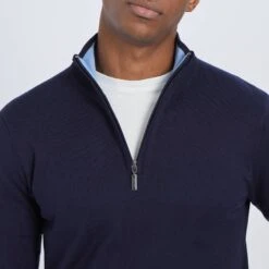 Navy Half Zip Jumper -Schmuddelwedda 17896755 4