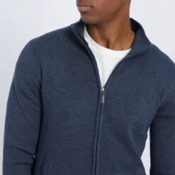 Blue Wool Blend Zipped Jumper -Schmuddelwedda 17896803 4