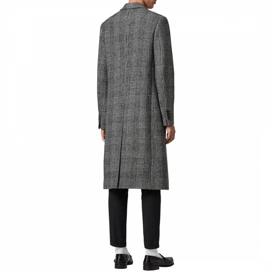 AllSaints Black Danson Check Wool Blend Coat 2 AllSaints Black Danson Check Wool Blend Coat - Image 2