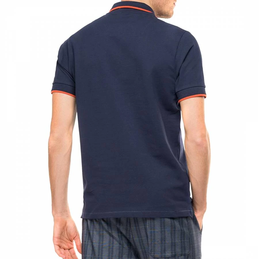 Replay Navy Pique Cotton Blend Polo Shirt 2 Replay Navy Pique Cotton Blend Polo Shirt - Image 2