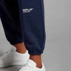 Replay Navy Second Life Fleece Organic Cotton Joggers -Schmuddelwedda 17947091 4