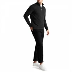 Ted Baker Black Antram Half Zip Cotton Blend Jumper -Schmuddelwedda 17953738 3
