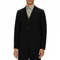 Ted Baker Black Dracen Single Breasted Cotton Blazer