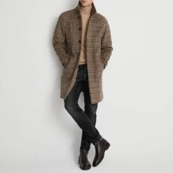 Reiss Brown Check Wool Blend Coat -Schmuddelwedda 17958961 3