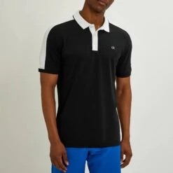 Black/White Drytech Stretch Polo Shirt