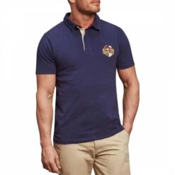 Navy Short Sleeve Cotton Polo Shirt