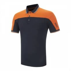 DKNY Navy/Orange Performance Stretch Polo Shirt