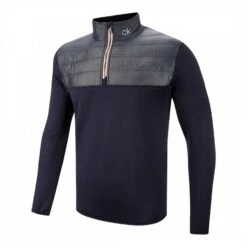 Navy Quilted Thermal 1/4 Zip Jacket