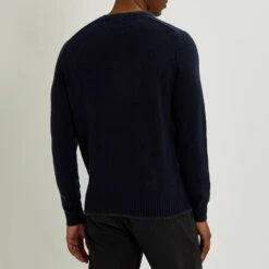 Navy Chunky Crew Neck Lambswool Sweater 11 Navy Chunky Crew Neck Lambswool Sweater -Schmuddelwedda 18010807 6