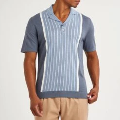 Reiss Blue Riley Wool Polo Shirt