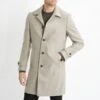 Hackett London Beige Double Face Longline Coat
