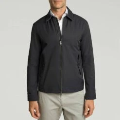 Hackett London Navy Cotton Harrington Jacket