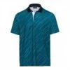 Teal Printed Polo Shirt