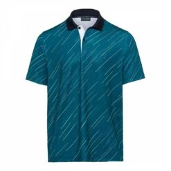 Teal Printed Polo Shirt