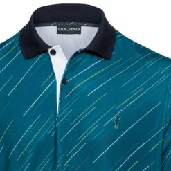 Teal Printed Polo Shirt -Schmuddelwedda 18036199 4