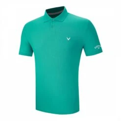 Callaway Turquoise Cotton Pique Polo Shirt