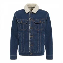 Navy Denim Sherpa Lined Jacket 5 Navy Denim Sherpa Lined Jacket -Schmuddelwedda 18052416 3
