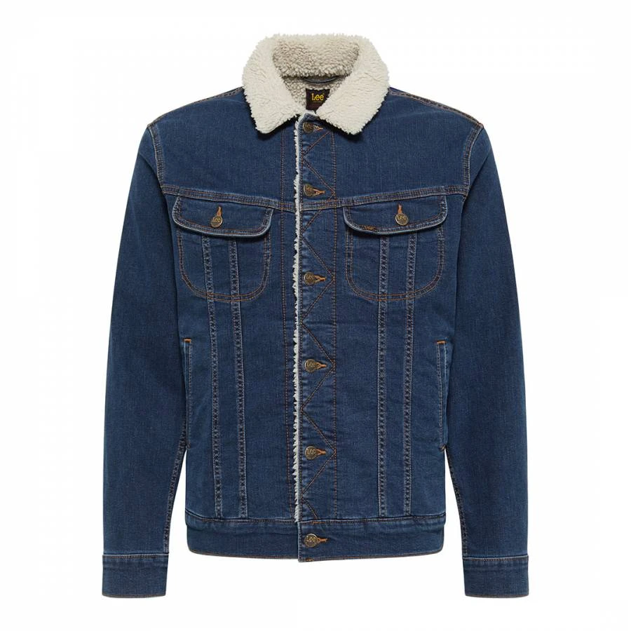 Navy Denim Sherpa Lined Jacket 3 Navy Denim Sherpa Lined Jacket - Image 3