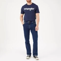 Wrangler Dark Blue Texas Slim Stretch Jeans -Schmuddelwedda 18052428 3