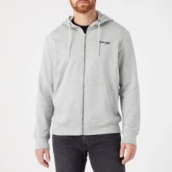Wrangler Grey Logo Cotton Hoodie