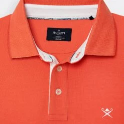 Hackett London Orange Short Sleeve Cotton Polo Shirt -Schmuddelwedda 18066863 3