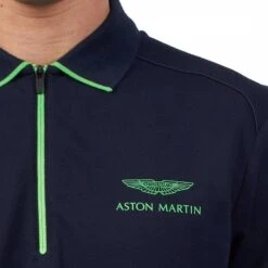 Hackett London Navy AMR Half Zip Cotton Blend Polo Shirt -Schmuddelwedda 18067270 3