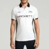 Hackett London White AMR Contrast Back Cotton Blend Polo Shirt