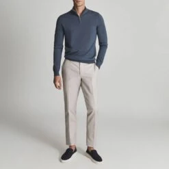 Reiss Blue Blackhall Half Zip Wool Jumper -Schmuddelwedda 18083679 3
