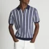 Reiss Navy Print Blanco Polo Shirt