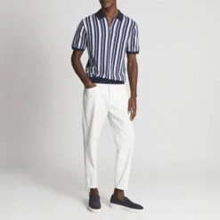 Reiss Navy Print Blanco Polo Shirt -Schmuddelwedda 18083766 3