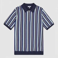 Reiss Navy Print Blanco Polo Shirt -Schmuddelwedda 18083766 4