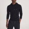 Reiss Navy Hollan Merino Wool Hoodie