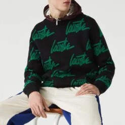 Lacoste Navy All Over Print Jumper