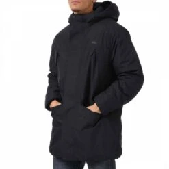Lacoste Black Longline Hooded Jacket