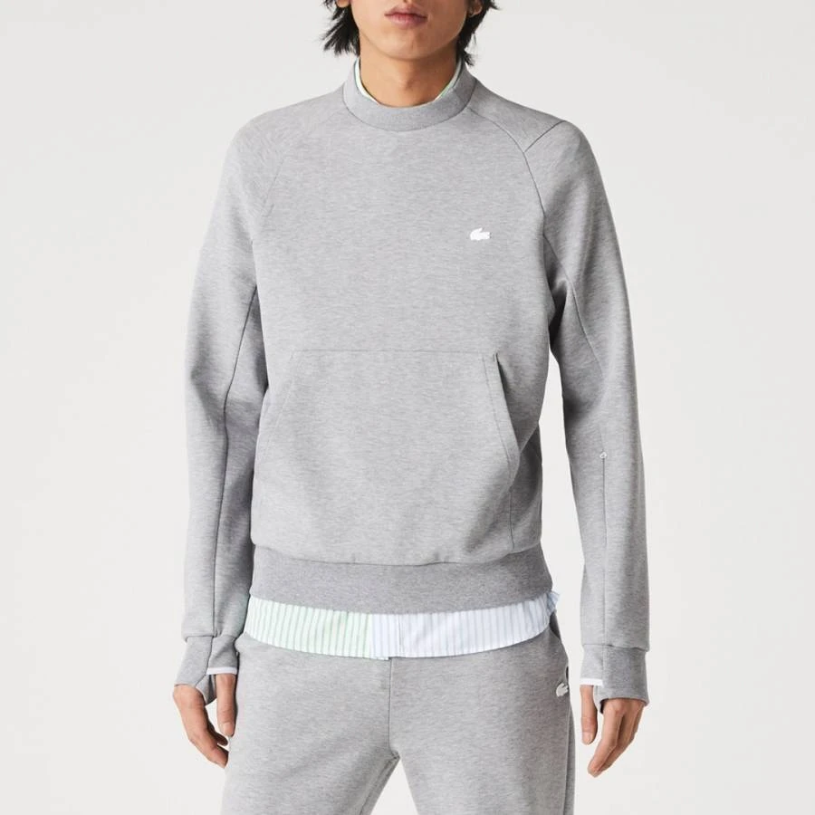 Lacoste Grey Kangaroo Pocket Seam Detail Sweatshirt 1 Lacoste Grey Kangaroo Pocket Seam Detail Sweatshirt