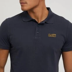 Cavalli Class Navy Embroidered Logo Cotton Polo Shirt -Schmuddelwedda 18106187 4